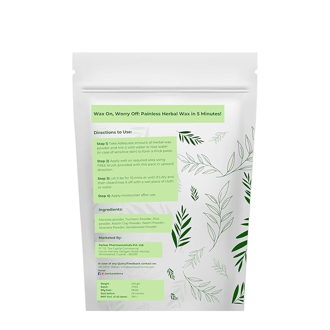 Parisar Pharma Herbal Wax Powder for Women and Men - 100 gms Each (Pack of 3)