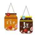 Artvibes Warli Art Decorative Wall Art Mdf Wooden Wall Hanger Ornaments for Living Room | Set of 2