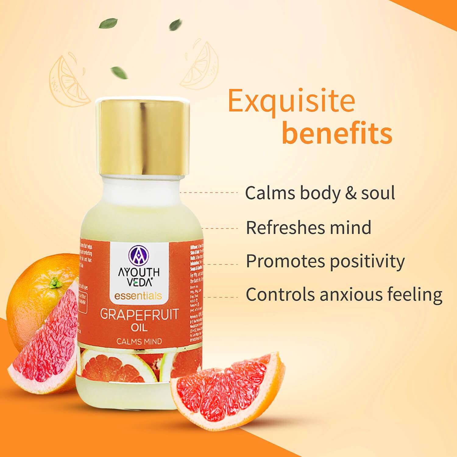 Ayouthveda Grapefruit essential oil | For Healthy Skin & Hair | Pure & Natural Aromatherapy oil 15ml
