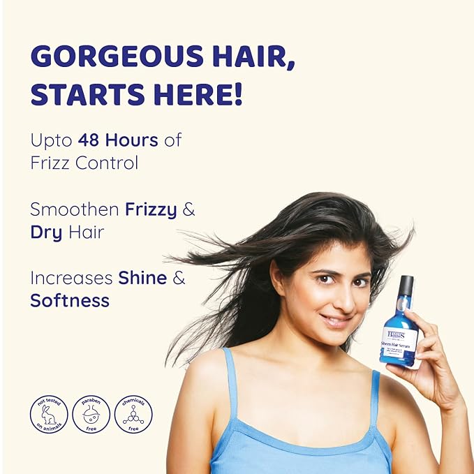 Habibs Orgamatics Sheen Hair Serum For Smooth Anti-Frizz Hair Serum - 100 ml (Pack of 2)