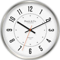 Harris & Co. Clockmasters Silent Sweep Noiseless Technology Wall Clock Grey
