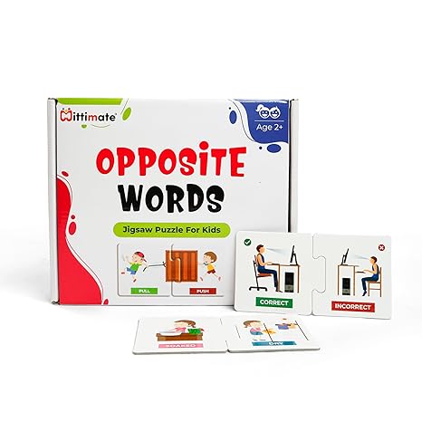 Mittimate Opposite Word Educational Jigsaw Puzzle Game for Kids Age 2 to 4 Old 60 Pieces Puzzle Toy