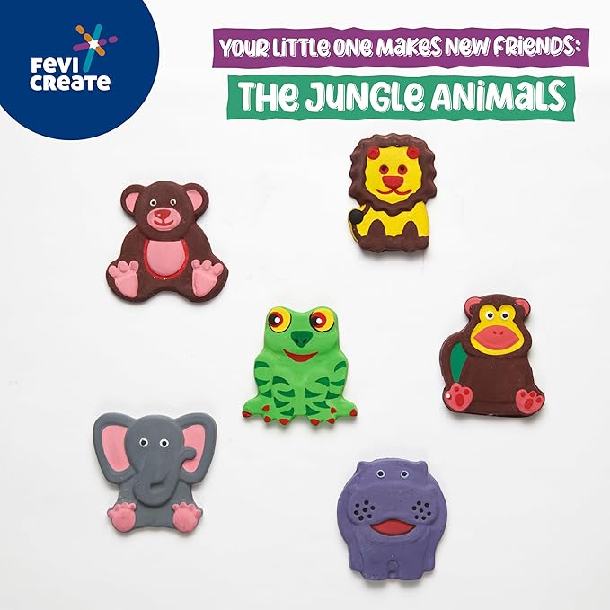 Fevicreate Diy Mould and Paint Jungle Animals Craft Kit Kids Diy Craft 5 Years Diy Craft and Paint Kit