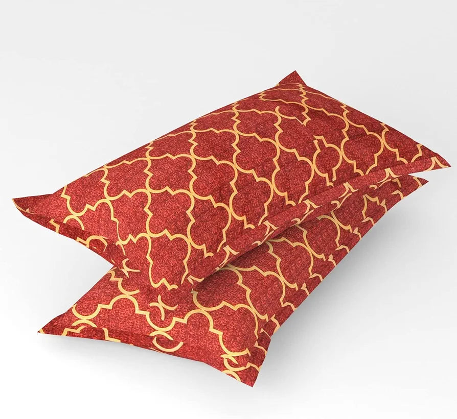 Homefab India 144 TC Microfiber Double Bedsheet with 2 Pillow Covers Rust