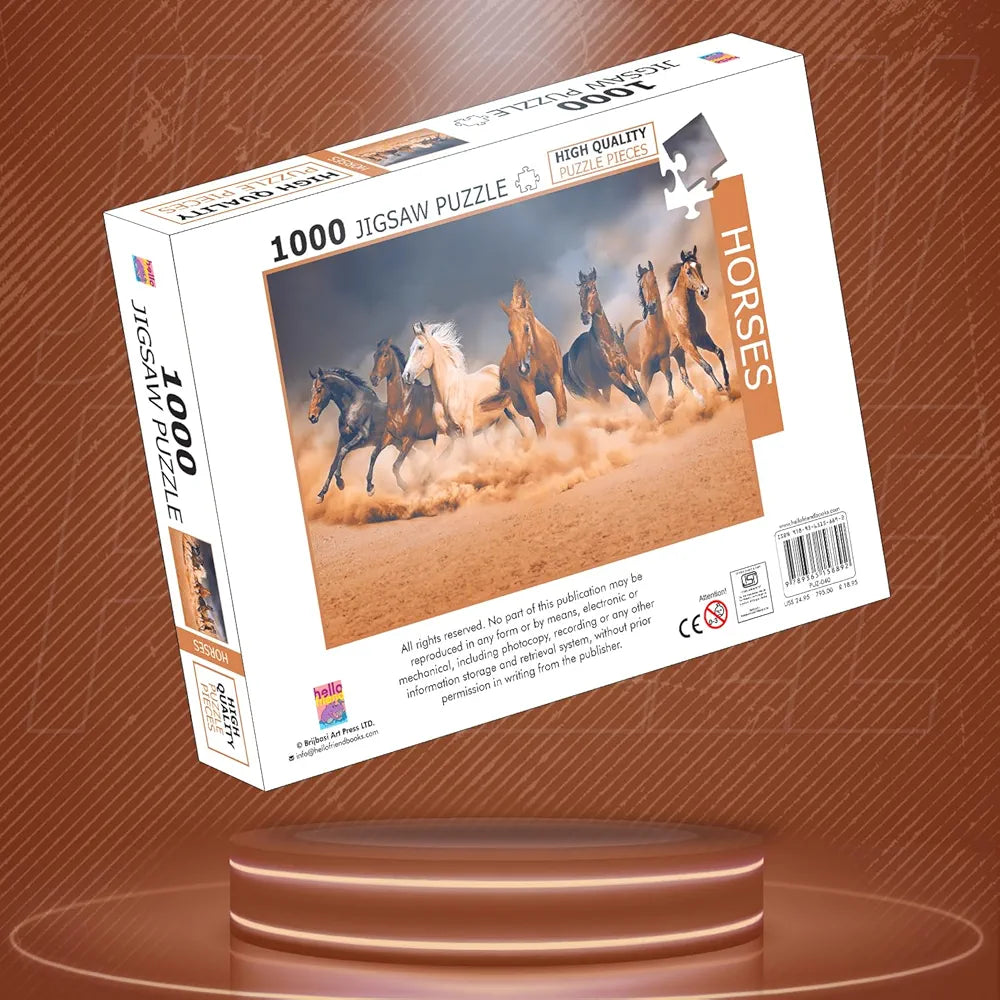 Hello Friend Horses 1000-Piece Jigsaw Puzzles for Kids and Childrens Realistic illustration
