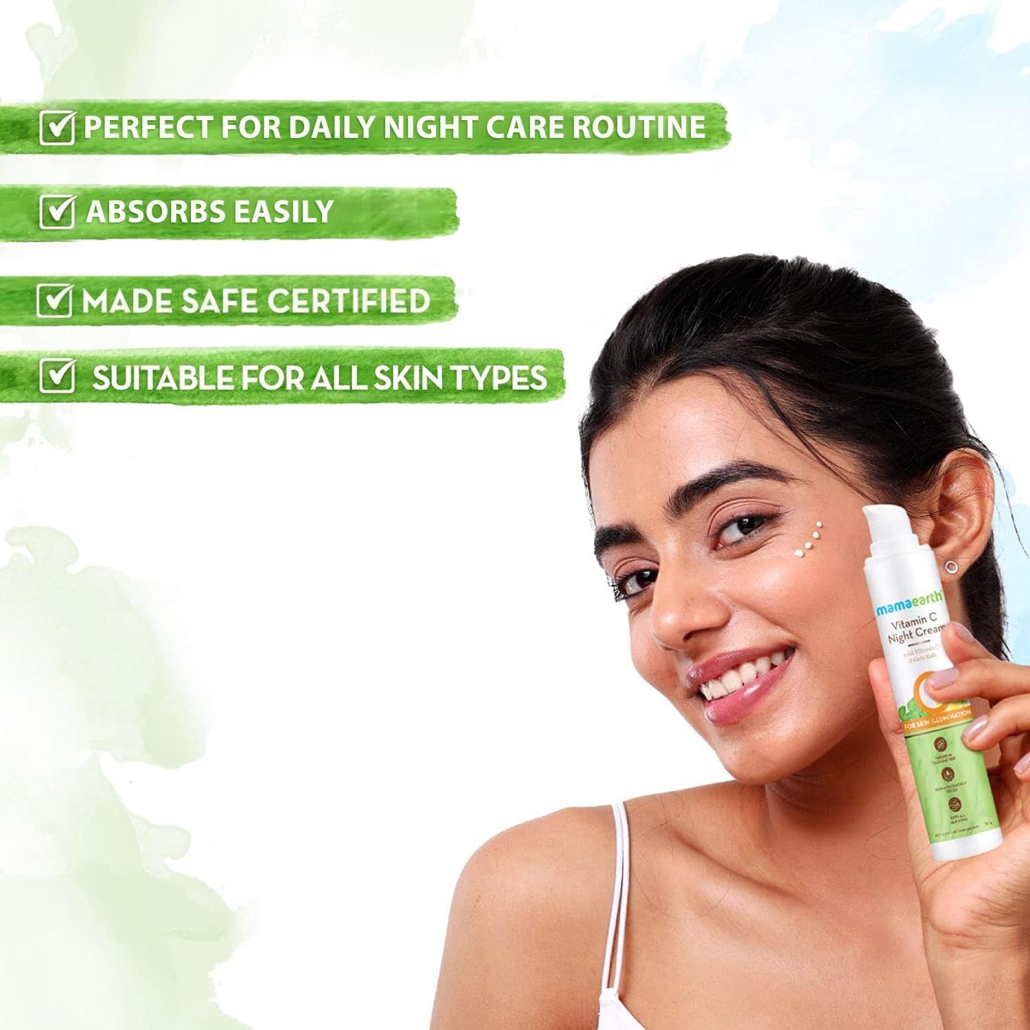 Mamaearth Vitamin C Night Cream For Women with Vitamin C & Gotu Kola for Skin Illumination – 50g