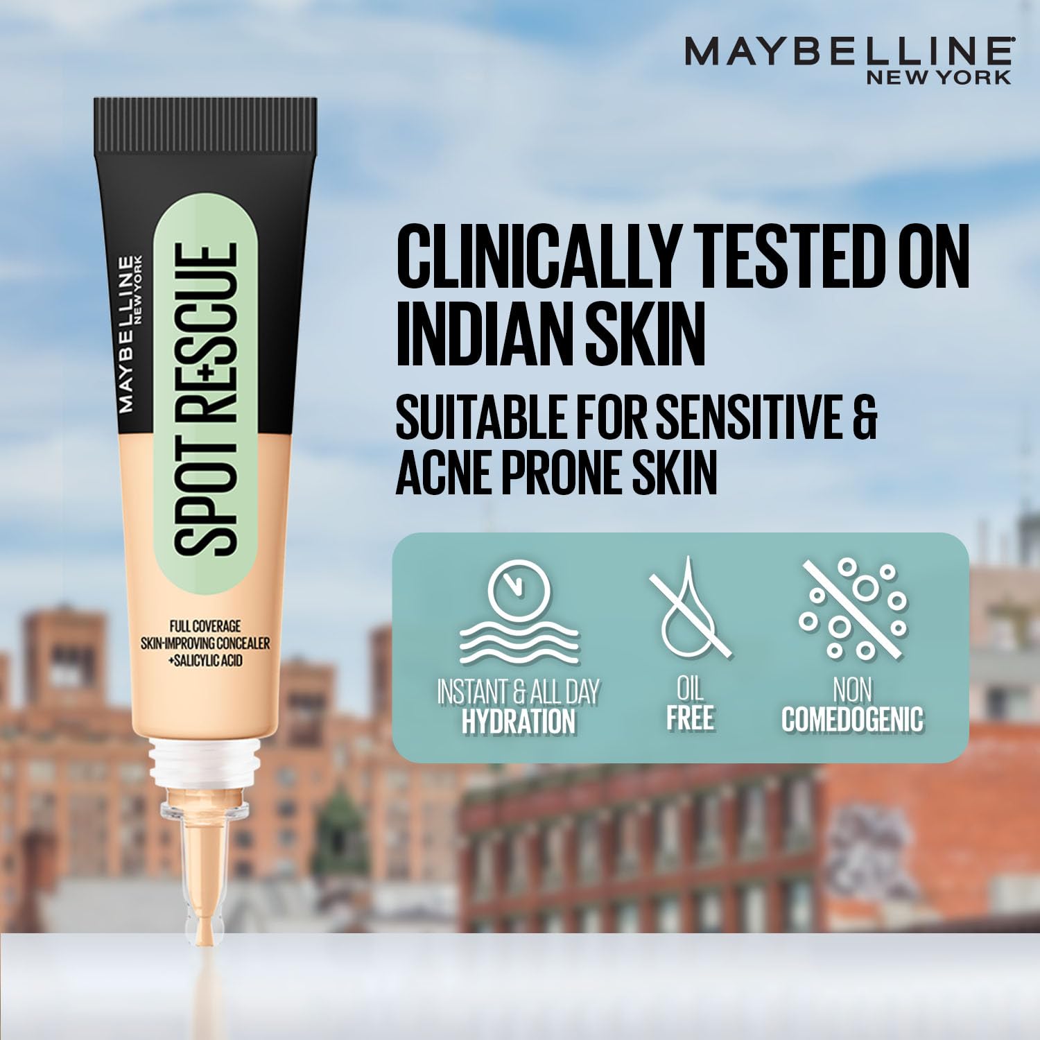 Maybelline New York Fit Me Spot Rescue Concealer, 60 | Full Coverage, Skin Improving