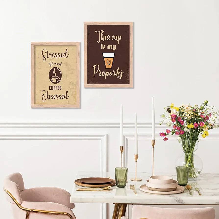 Kotart Tea/Coffee Quotes Posters with Frame for Kitchen Restaurant Cafe - Pack of 2 Design10