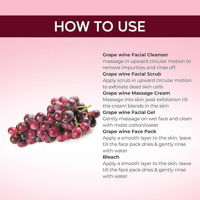 Beeone Unisex Grape Wine Facial Kit For All Skin Type - 312 gms