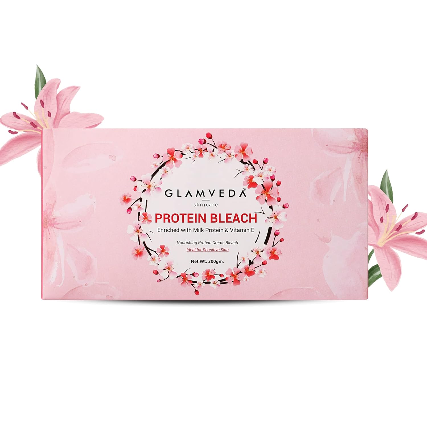Glamveda Protein Bleach With Vitamin E - Light Pink - 250 gms
