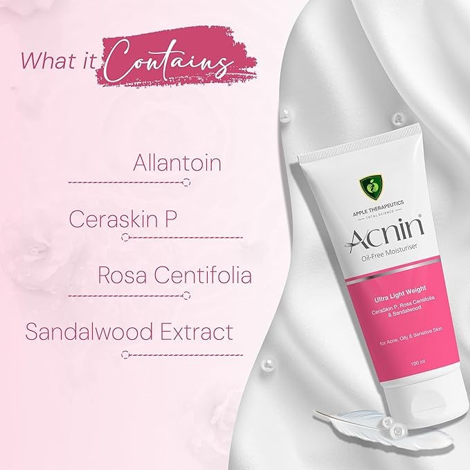 Apple Therapeutics Acnin Ceramide Oil-Free Moisturizer with SPF Protection - 100 ml