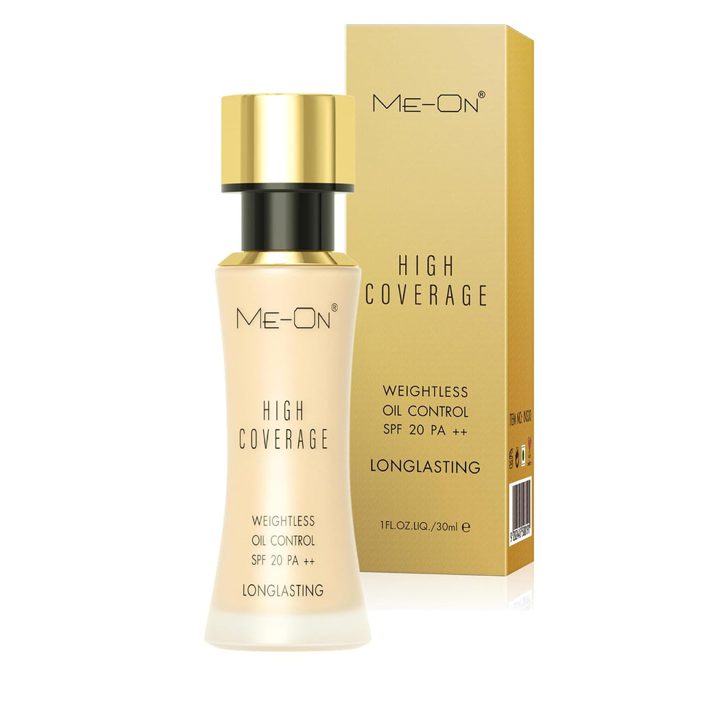 ME-ON High Coverage Natural Cream Foundation For All Skin Type (Shade 01 - Ivory)