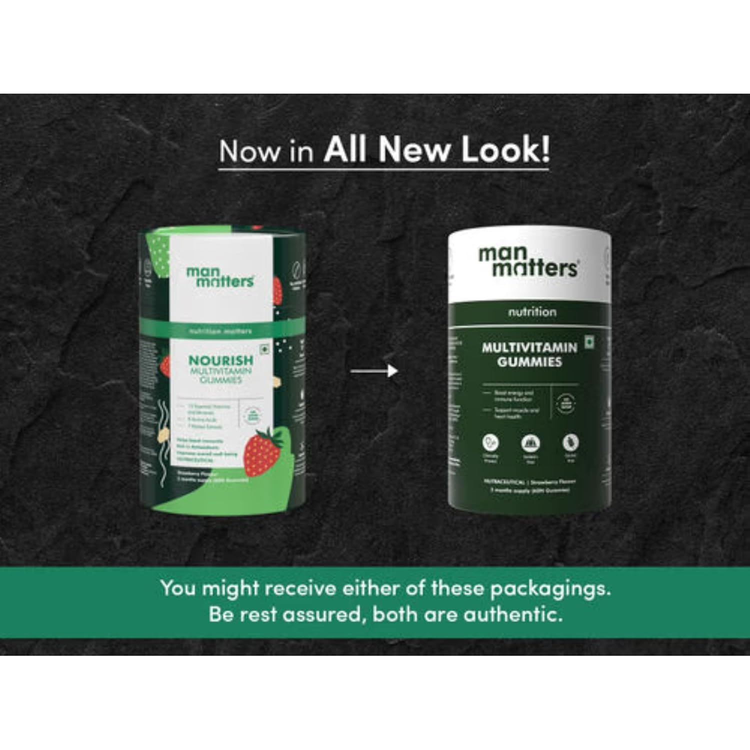Man Matters Multivitamin Gummies With No Added Sugar | Daily Essential Multivitamin for Men | 15 Vitamins & Minerals, 8 Amino Acids, 7 Herbal Extract | Enhances Immunity & Overall Well Being | 60N