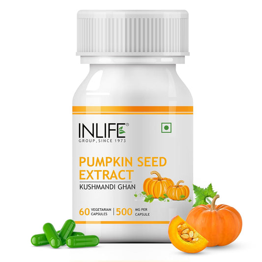 INLIFE Pumpkin Seed Extract Supplement, 500 mg - 60 Vegetarian Capsules (Pack of 1)