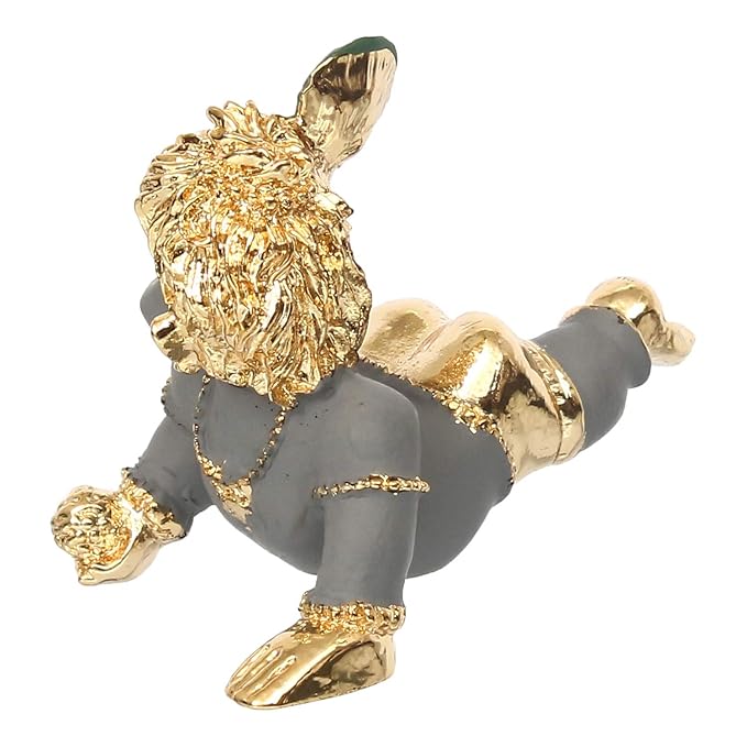 Ecraftindia Gold Plated Laddu Gopal/ Lord Krishna Decorative Showpiece