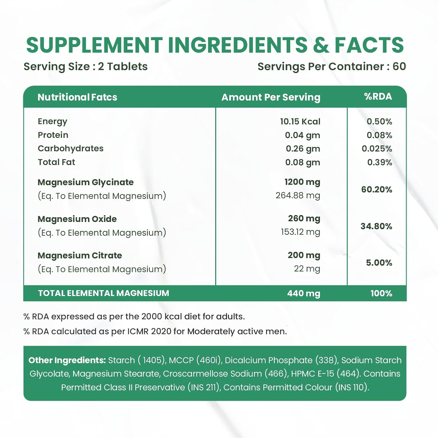 Vladoâ€™s Himalayan Organics Magnesium Citrate + Glycinate + Oxide Complex 1660 mg - Triple Magnesium Complex Supplement For Men And Women | Boost Heart, Nerve & Muscle Health | Good For Strong Bones | Clinically Proven - 120 Vegetarian Tablets