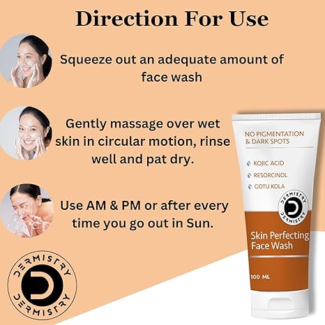 Dermistry Kojic Acid Instant Pigmentation D De Tan Dark Spots Face Wash - 100 ml