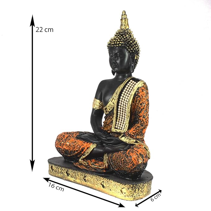 Ecraftindia Resin Meditating Lord Buddha Statue | Serene Home Decor Accent