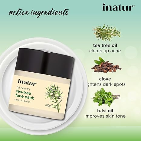 Inatur Oil Control Tea Tree Face Pack - 100 gms