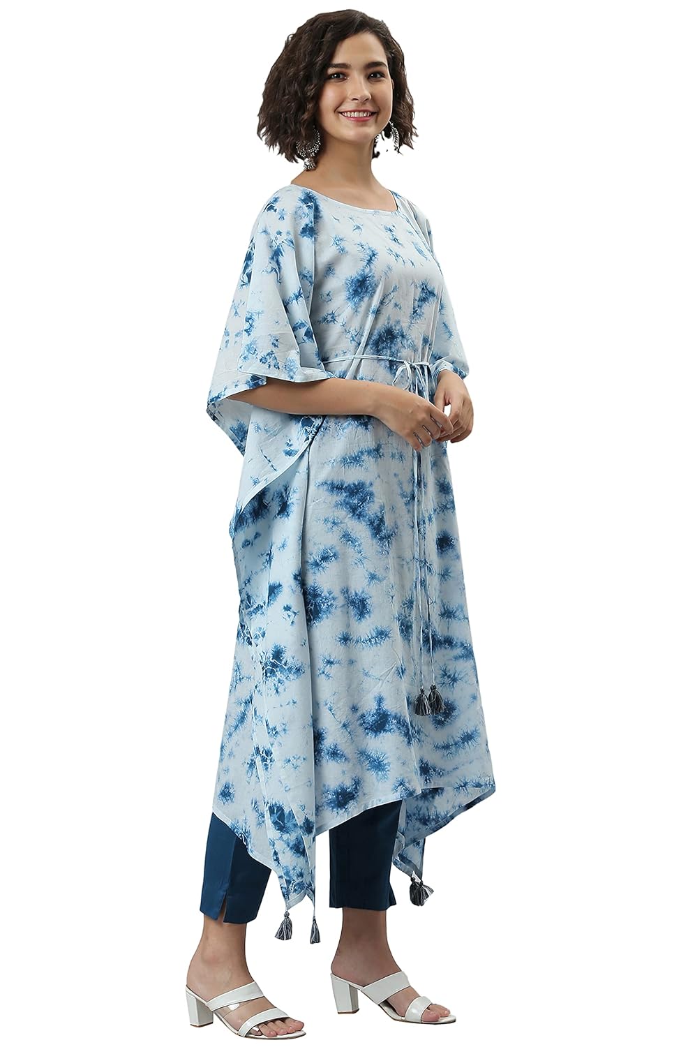 Janasya Women Kurta Blue