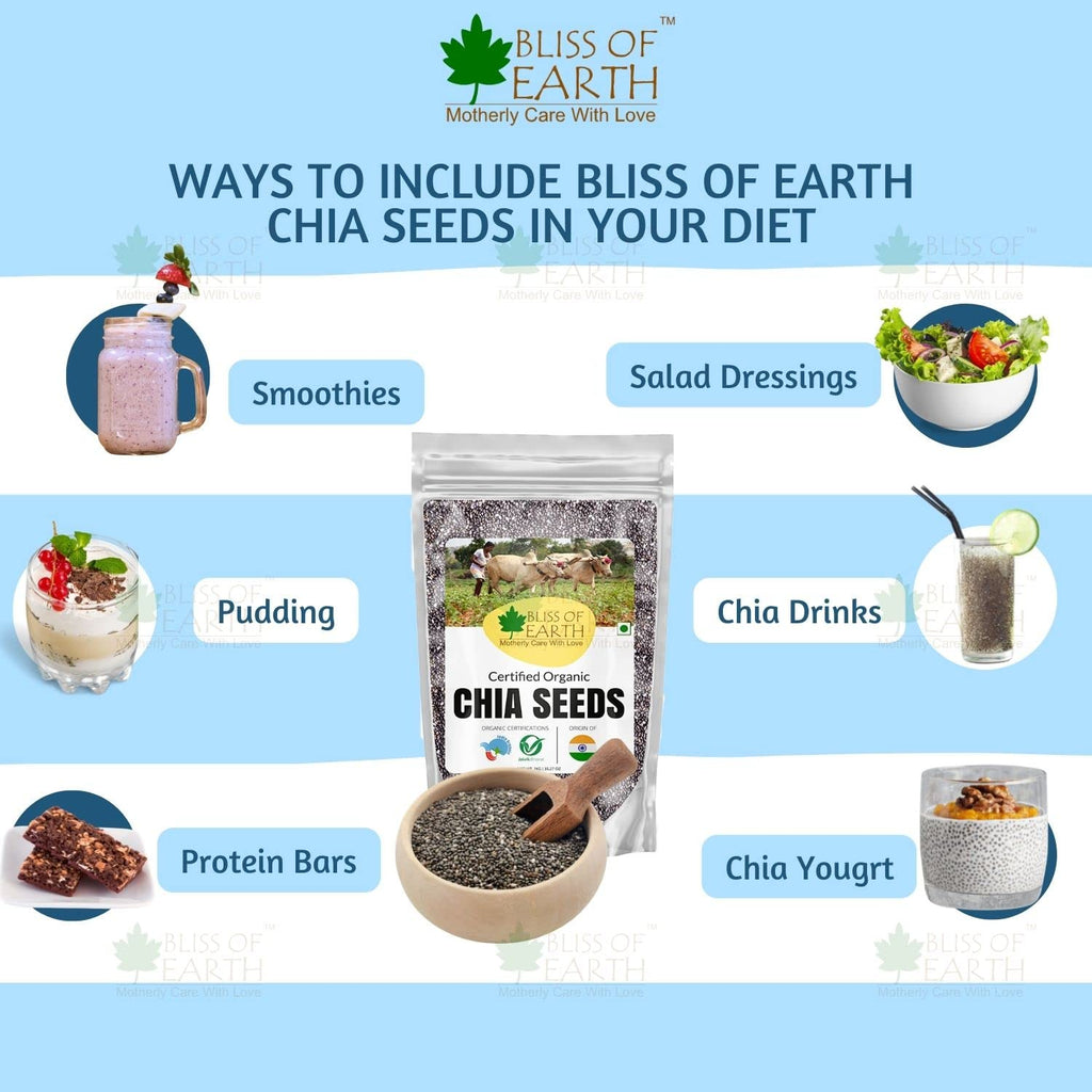 Bliss of Earth Raw Chia Seeds For Weight Loss, Raw Super Food With Omega & Fiber 600gm