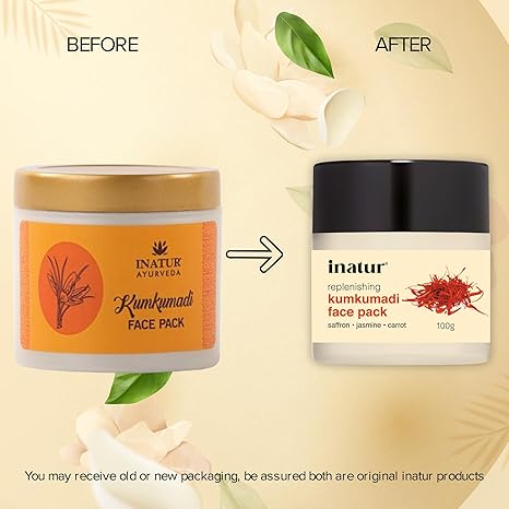 Inatur Kumkumadi Ayurvedic Face Pack Reduces Tan and Blemishes - 100 gms