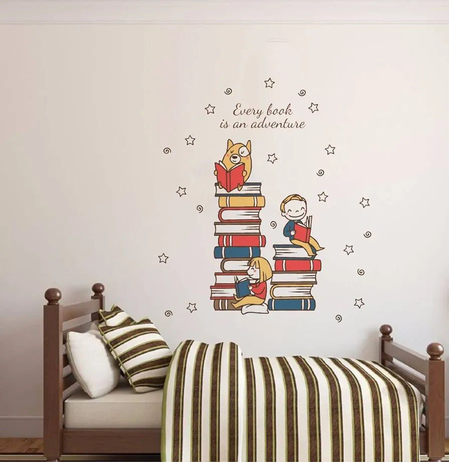 Rawpockets Study Room Every Book is an Adventure Quote Self Adhesive Wall Sticker