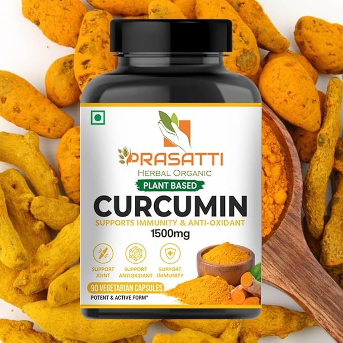 Prasatti Herbal Organic Curcumin Capsule - 90 Veg Caps