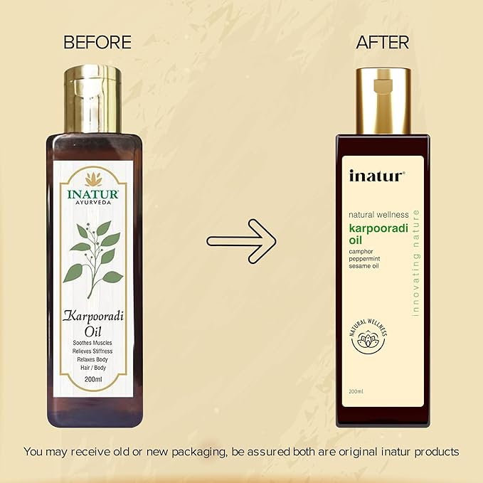Inatur Karpooradi oil Natural Pain Relief Massage Oil for Stress - 200 ml