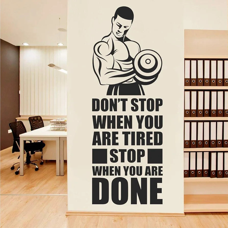 StickMe Gym Fitness Bodybuilding Office Sports Workout Boxing Inspirational Quotes Wall Sticker -SM785