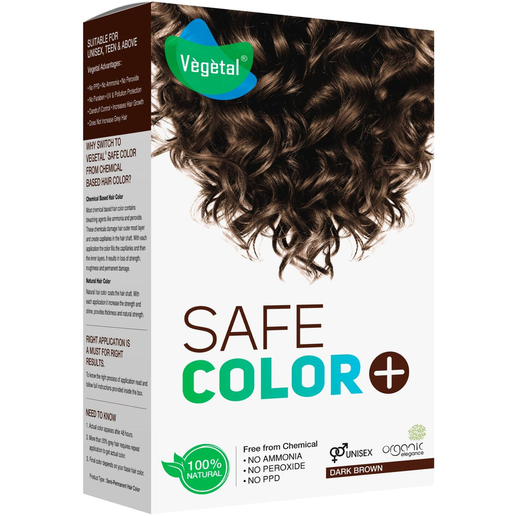 Vegetal Safe Hair Color - Dark Brown - 100 gms