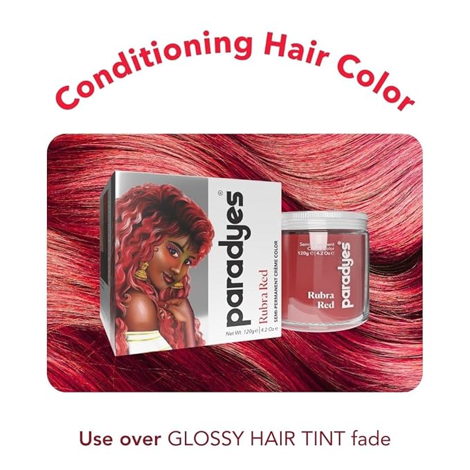 Paradyes Top-up Semi-permanent Rubra Red Diy Conditioner Based Hair Colour - 120 Gms