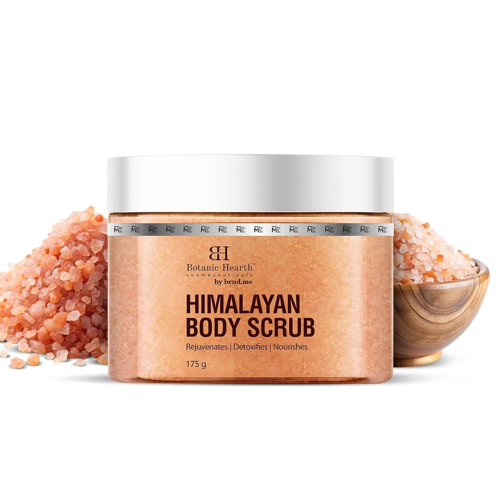 Botanic Hearth Body Scrub for Women & Men | Himalayan Salt Body Scrub for Tan Removal & Deep Exfoliation | Hydrating Bathing Scrub for Smooth, Radiant Skin | 175 g