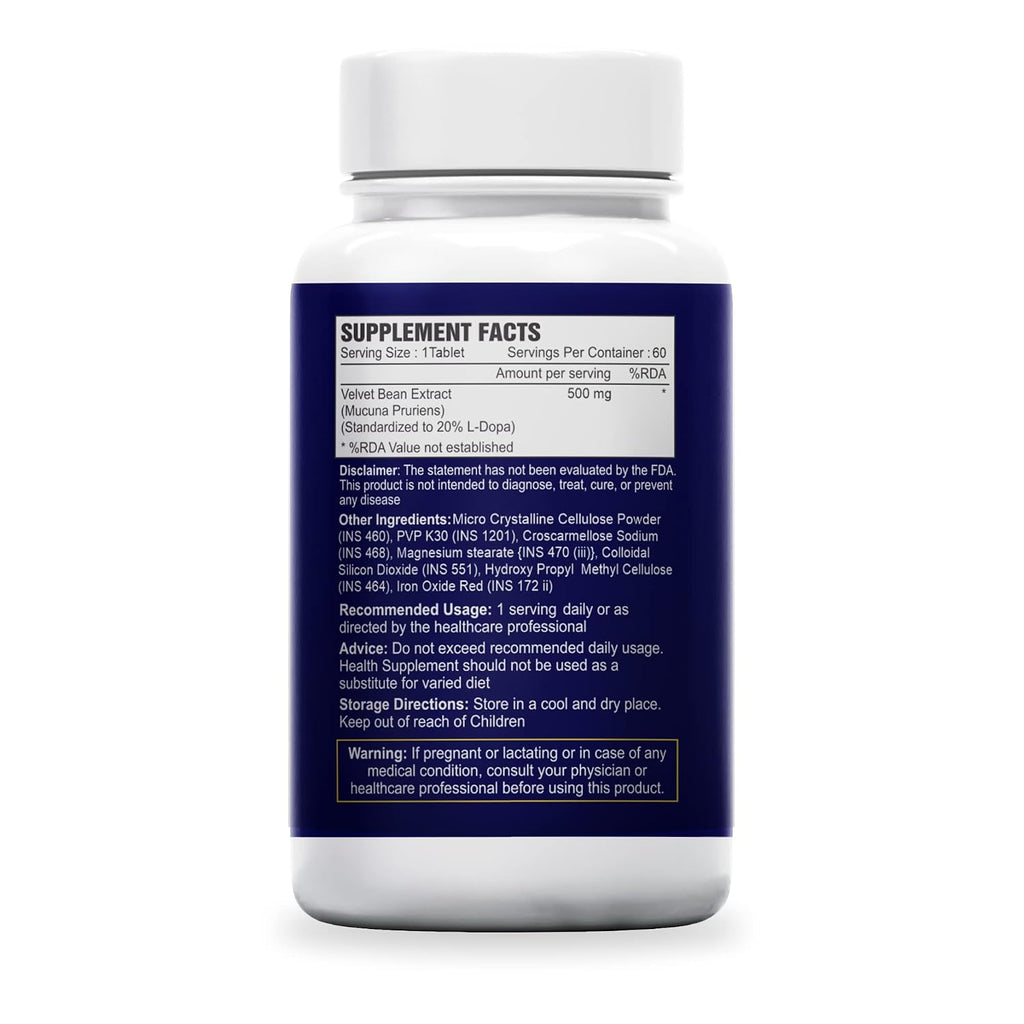 Sea Life Mucuna Pruriens Extract (60 Tablets) | Kaunch Beej | Velvet Bean | Kapikacchu | Natural L-Dopa 600mg | Stress Reliever | For Mood & Motivation Support.