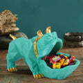 Zart Resin Bulldog Design Storage Holder Bulldog Aquamarine Green
