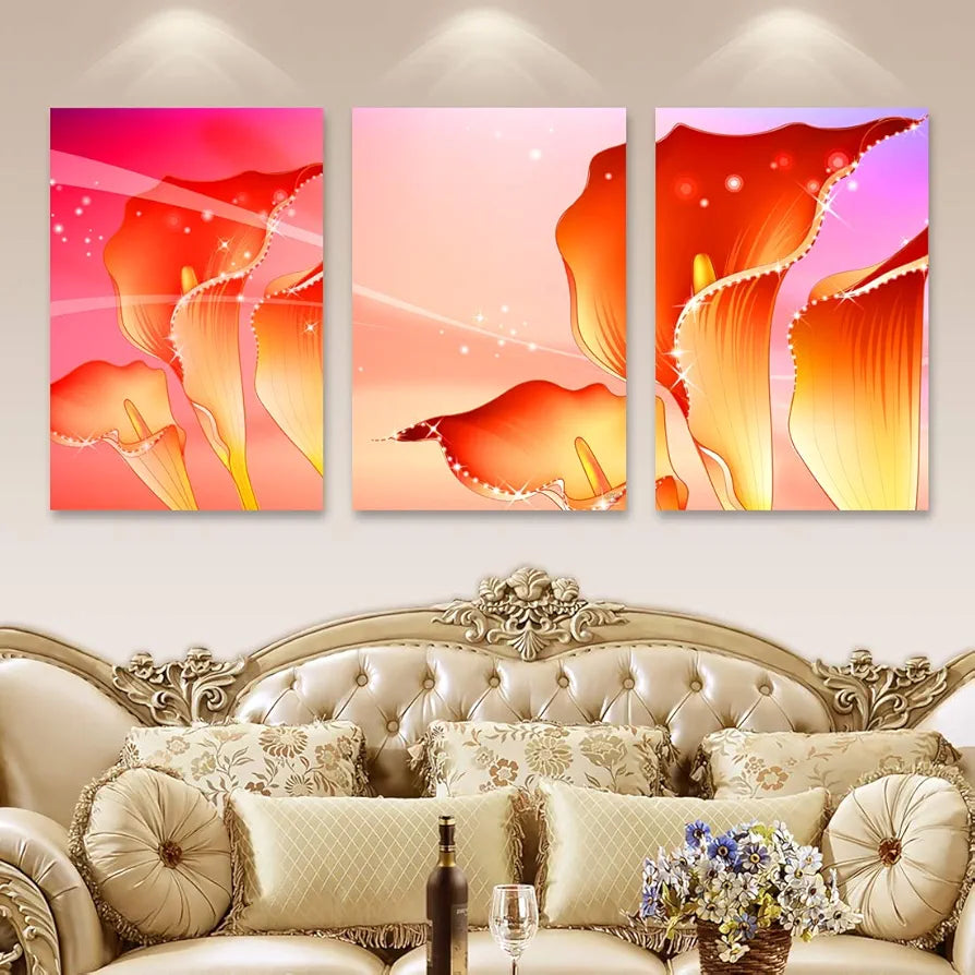 Rangoli MDF 3 Pcs Wall Poster 12x18 Inch Decorative Wall Art P-4 Design-14