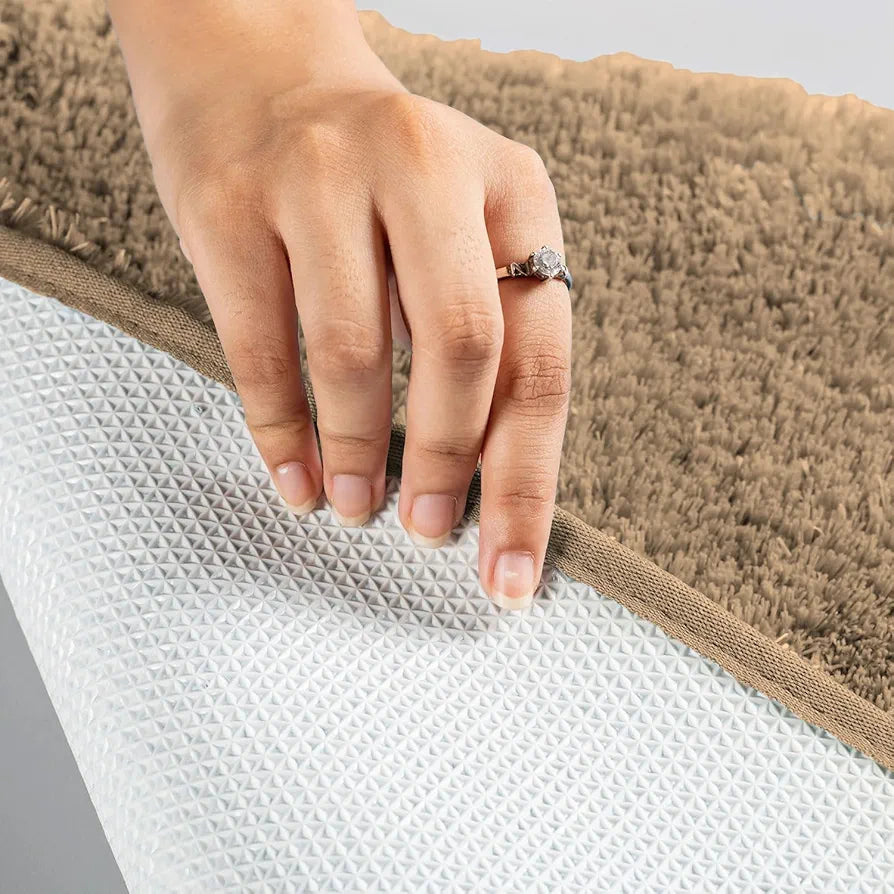 Luxe Home International Microfiber Bath Mat Super Soft Non Slip Vegas Rectangular Mats Colour Gold