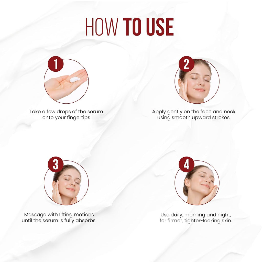 Mitchell USA Lift & Firm Instant Face Tightening and Anti Aging Serum | Targets wrinkles | Helps lift and tighten skin | With Lotus Seed Extract, Hazel Liquid Extract & Vitamin E | For all skin types | 30ml
