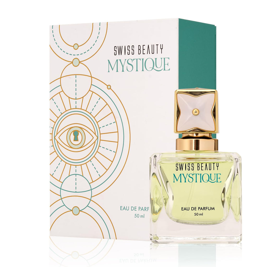 Swiss Beauty Mystique EDP | Long-Lasting | Ideal For Gifting | Everyday Wear | Top Note: Pink Pepper | Middle Notes: Rose & Raspberry Flowers | Base Note: Amber | 50ml