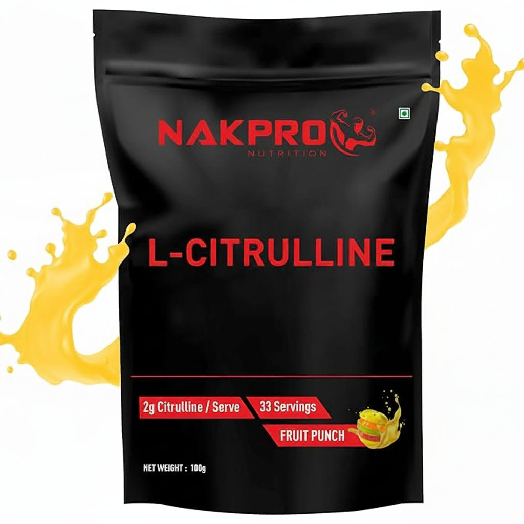 Nakpro Nutrition Pure L-Citrulline Powder Fruit Punch Flavour - 100 gms