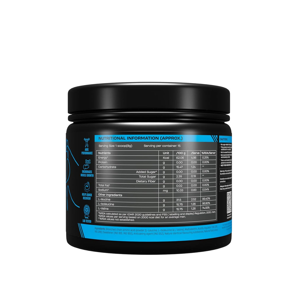 BeastLife High Recovery BCAA – Fruit Punch Flavour | 2:1:1 Blend | 120g | Fast-Absorbing Recovery Formula | Premium Sports Nutrition for Men & Women