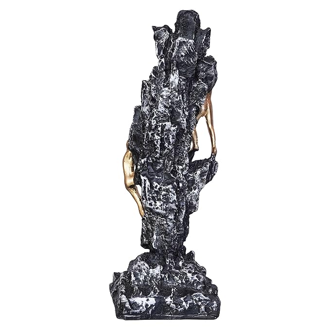 Ecraftindia 2 Men Climbing on Rock Mountain Climbers Human Figurine Showpiece