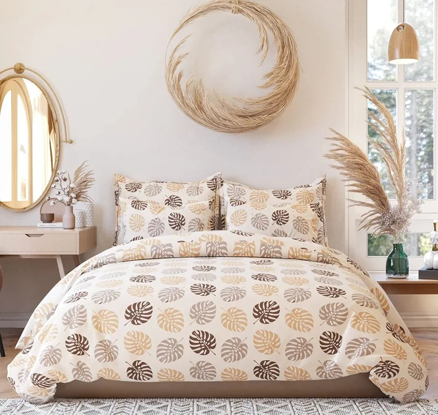 The Home Style Supersoft Cotton King Size Printed Flat Double Bedsheet with 2 Pillow Cover 400 TC Twilight Hush