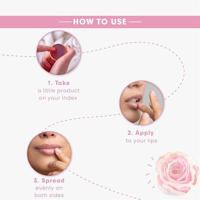 Korus Essential Rose Lip Balm with Shea Butter for Women - 8 gms