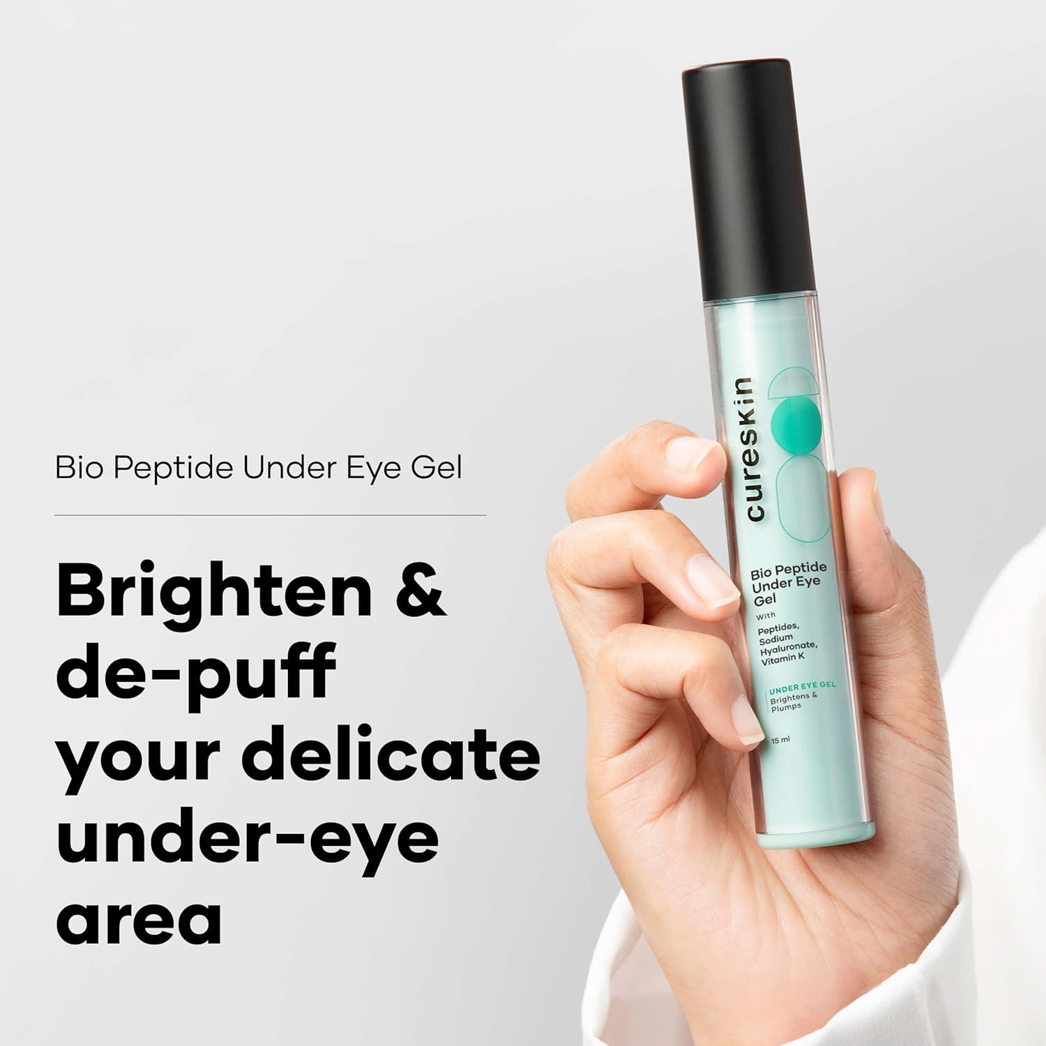 Cureskin Under Eye Gel for Dark Circles for Women and Men | Bio-Peptide Under Eye Gel to Reduce Dark Circles, Puffiness & Wrinkles | Under Eye Cream for Men and Women