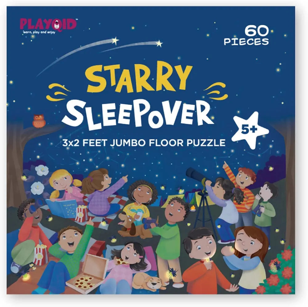 Playqid Puzzle for Kids Age 4 to 7 Years, 3 x 2 Feet-60 Large Pieces | Jigsaw Floor Puzzle Games for Kids Childrens Brain Booster Camping Night Starry