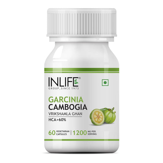 INLIFE Garcinia Cambogia Capsules | Fruit Extract with > 60% HCA | Ayurveidc Herbal Supplement for Men Women - 1200mg - 60 Vegetarian Capsules