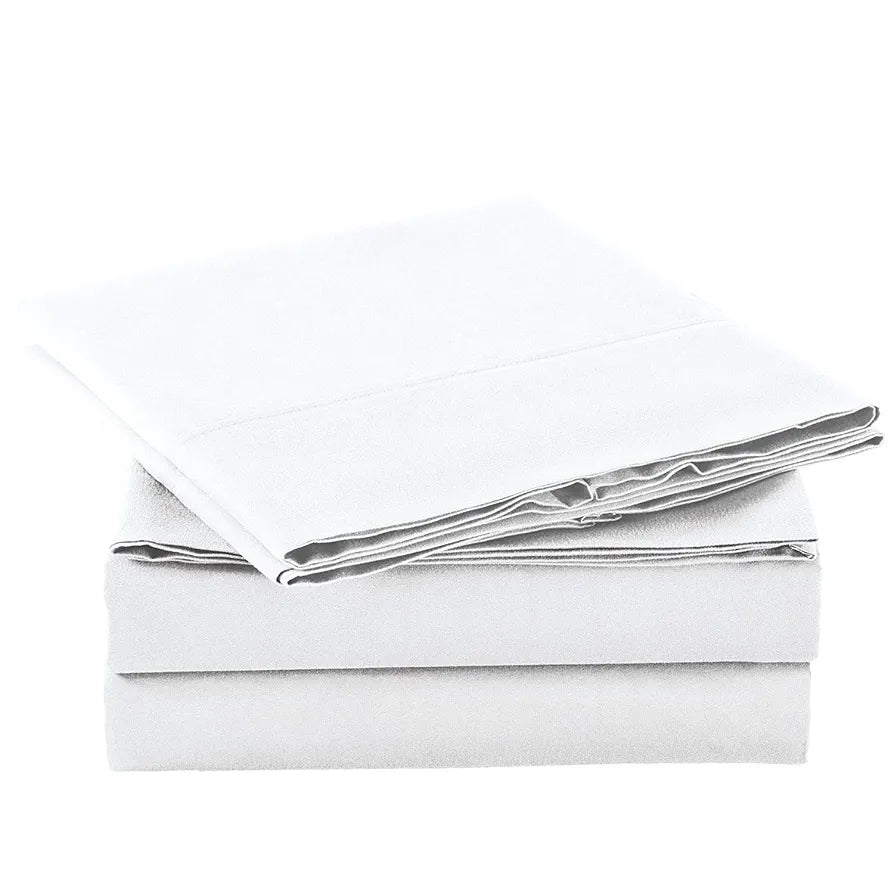 Trance Home Linen Zippered 100% Cotton 400 TC Plain King Size Duvet Cover Quilt Cover Blanket Cover Razai Comforter Cover with 2 Pillow Covers Colour Plain White