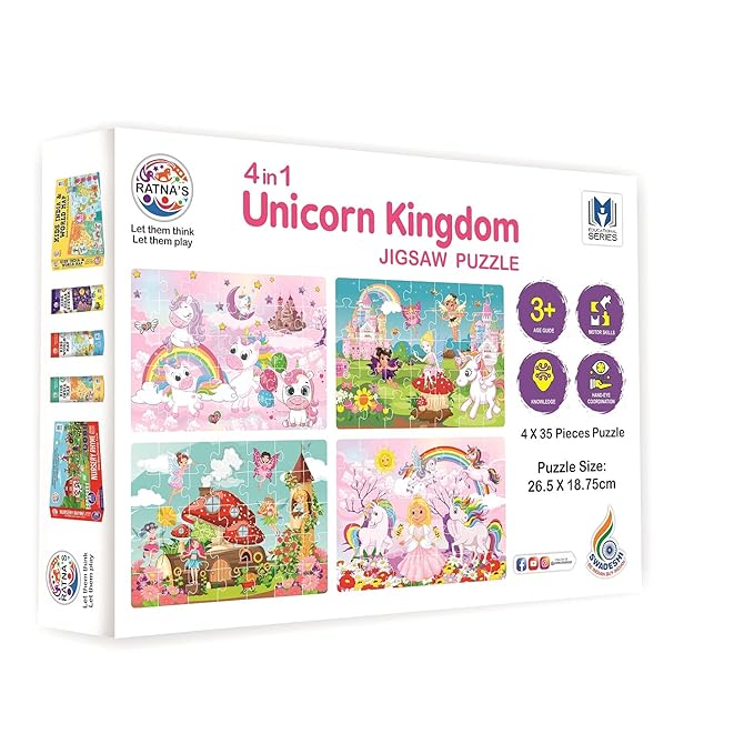 Ratna's4 in 1 Unicorn Kingdom Jigsaw Puzzle for Kids | A Perfect Jigsaw Puzzle for Little Hands | 35 Pieces