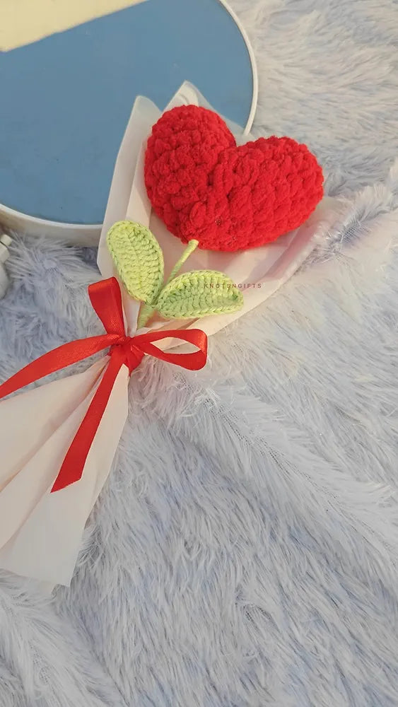 Knotsngifts Crochet Heart Plushie Bouquet